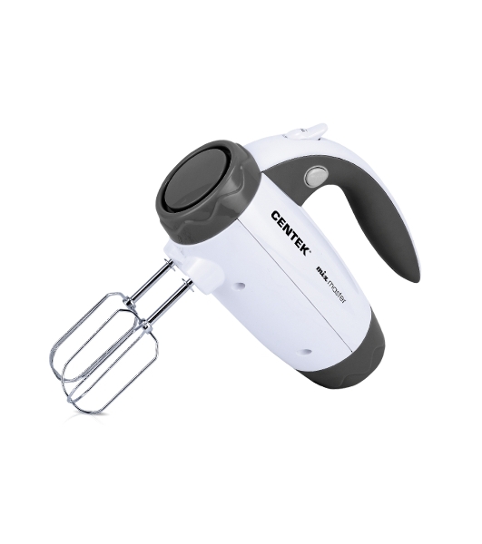 Миксер Centek CT-1114 (белый/серый) 350Вт, 6 скоростей+турбо, взбивание/замешивание