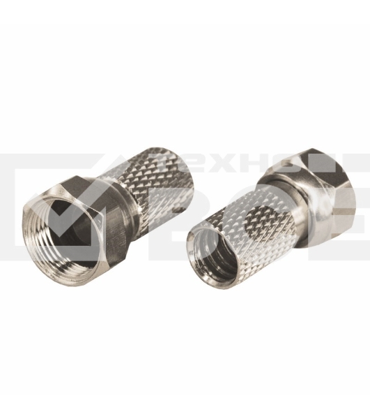 Разъем антенный на кабель штекер F для кабеля SAT (с резиновым уплотнителем) (блист.2шт) Rexant 06-0005-A2