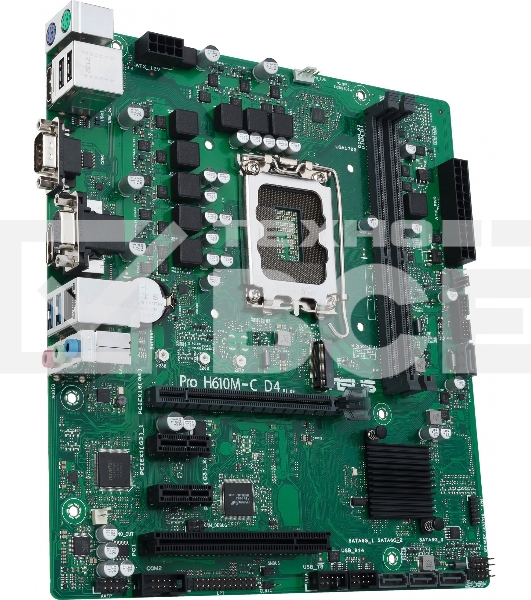 Материнская плата ASUS Pro H610M-C D4-CSM, LGA 1700, Intel H610, 2xDDR4, 4xSATA, 1xM.2, 1xPCI-E 4.0 x16, 1xPCI, 1xDP, 1xHDMI, 1xVGA, 1x 1Gb LAN, 2xUSB-A 2.0, 2xUSB-A 3.2 Gen 1, 3x3.5 мм, 7.1, Micro-ATX