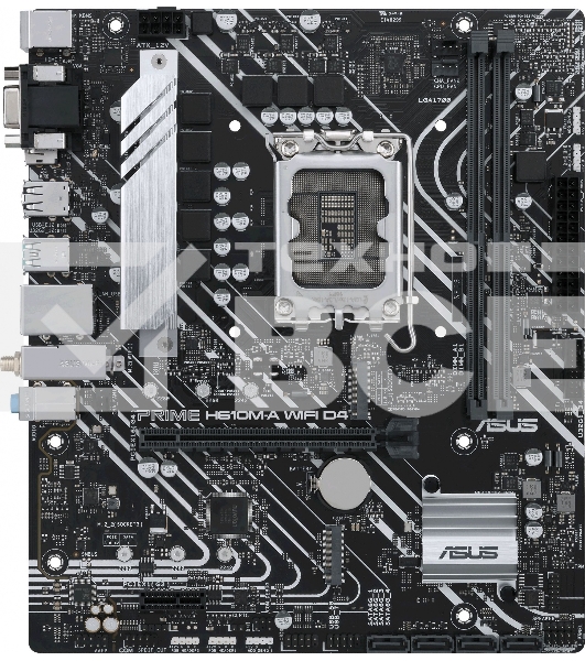 Материнская плата ASUS PRIME H610M-A WIFI D4, LGA 1700, Intel H610, 2xDDR4, 4xSATA, 2xM.2, 1xPCI-E 4.0 x16, 1xHDMI, 1xDisplayPort, 1x 1Gb LAN, 2xUSB-A 3.2 Gen 2, 4xUSB-A 2.0, 3x3.5 мм, 7.1, Micro-ATX