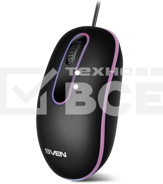 Мышь проводная SVEN RX-90 черный, 1000 dpi, USB, кнопки - 3