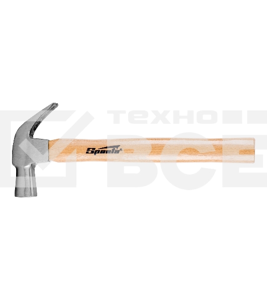Молоток-гвоздодер Sparta 450 г боек 27 мм деревянная рукоятка