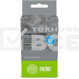Картридж ленточный Cactus CS-M210-750595BK (M210-750-595-BK) белый шрифт, черный фон (19.1 мм, 6.4 м) для Brady M210/M211/M210-LAB