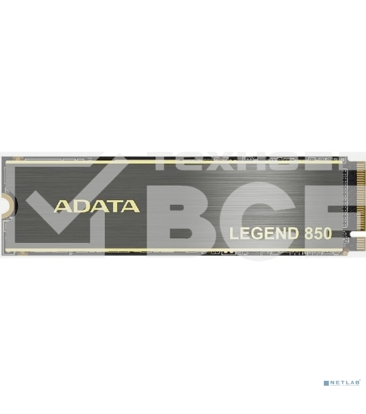 Накопитель SSD ADATA LEGEND 850, 512Gb, PCIe 4.0 x4, M.2 2280, NVMe, R/W 5000/2700, с радиатором
