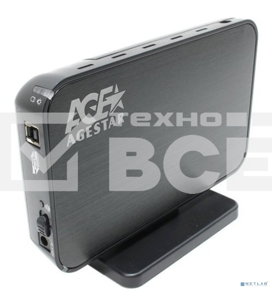 Внешний корпус для HDD AgeStar 3UB3A8-6G SATA II пластик/алюминий черный 3.5