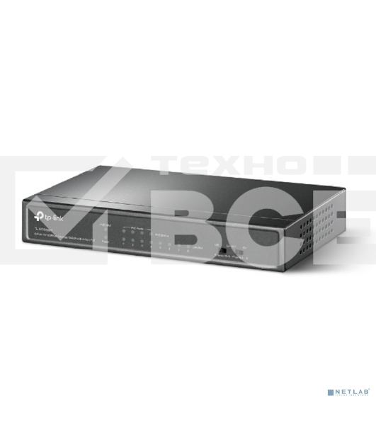 Коммутатор TP-Link 8-Port 10/100Mbps Unmanaged Switch with 4-Port PoE, metal case, desktop mount, PoE budget 41W.