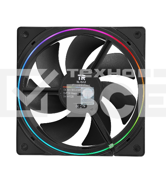 Вентилятор для корпуса Thermaltight TL-S12 (120x120x25mm, 4-pin PWM, ARGB, 47.6CFM, 23.2dBA, 1500RPM, Black)