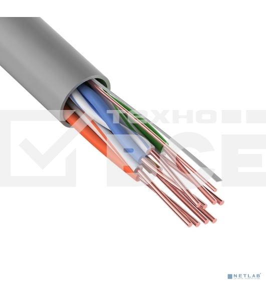 Кабель витая пара Rexant U/UTP, категория 5e, ZH нг(А)-HF, 4PR, 24AWG, внутренний, серый, 305 м