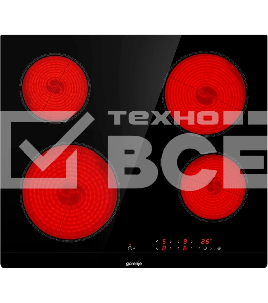 Электрическая варочная поверхность Gorenje ECT641BSCE Hi-Light, независимая, черный