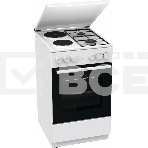 Комбинированная плита Gorenje GK5A12WG, полезный объем 68 л, очистка паром AquaClean, сводчатая форма духовки, механическое управление, электроподжиг, цвет белый, фото 1