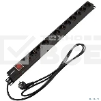 Блок распределения питания Rexant для 19' шкафов, вертикальный, 12 розеток СЕЕ 7/4, 16A, выкл, алюм корп, шнур 2м, вилка СЕЕ 7/7, фото8