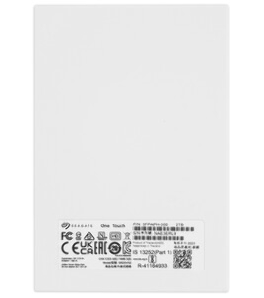 Внешний HDD 2.5' Seagate One Touch, 2TB, USB 3.2 Gen 1 Type-A, 5400 rpm, серебристый