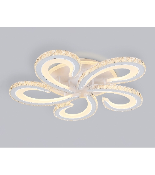 Потолочный светодиодный светильник Ambrella light FA1703/5 WH/CH белый/хром 149W 3000K-6400K 540*540*90 (ПДУ РАДИО 2.4G)
