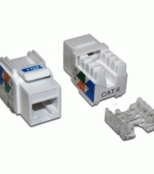 Модуль Keystone RJ45, Cat.6, UTP, 90 градусов, белый