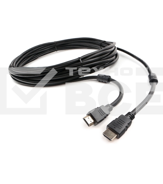 Кабель HDMI Cablexpert CCF2-HDMI4-7.5M, 19M/19M, v2.0, медь, позол.разъем, экран, 2 фер.кольца, 7.5м, черный, пакет