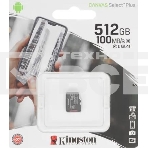 Флеш карта microSDHC 512GB microSDXC Class10 Kingston <SDCS2/512GBSP> UHS-I Canvas Select up to 100MB/s без адапт, фото7