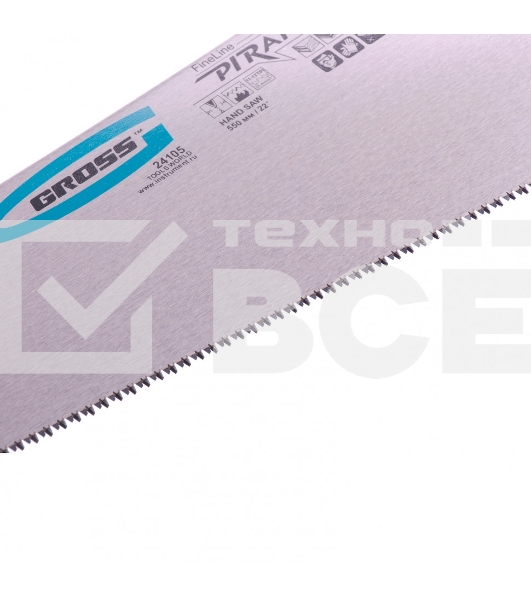 Ножовка по дереву 'PIRANHA', 550 мм, 11-12 TPI, зуб - 3D, каленый зуб, двухкомпонентная рукоять Gross