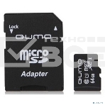 Флэш карта QUMO QM64GMICSDXC10U1 64Gb MicroSDXC Class 10 UHS-I, SD adapter, фото2