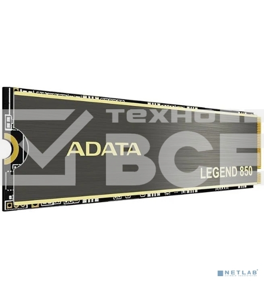 Накопитель SSD ADATA LEGEND 850, 512Gb, PCIe 4.0 x4, M.2 2280, NVMe, R/W 5000/2700, с радиатором