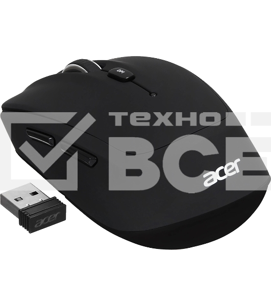Мышь беспроводная Acer OMR050 черный, 1600 dpi, радиоканал, Bluetooth, USB, кнопки - 6