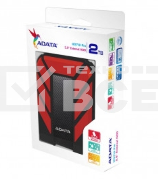 Внешний жесткий диск 2Tb Adata HD710P AHD710P-2TU31-CRD черный/красный (2.5