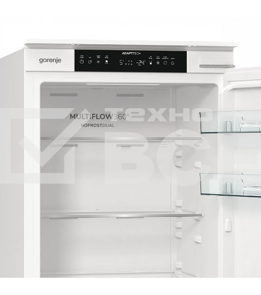 Встраиваемый холодильник Gorenje NRKI517141 белый двухкамерный 175/68 л морозилка снизу, No Frost