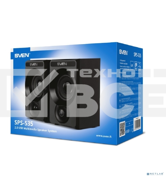 Акустическая система SVEN SPS-535, черный, акустическая система 2.0, USB, мощность 2x3 Вт(RMS)