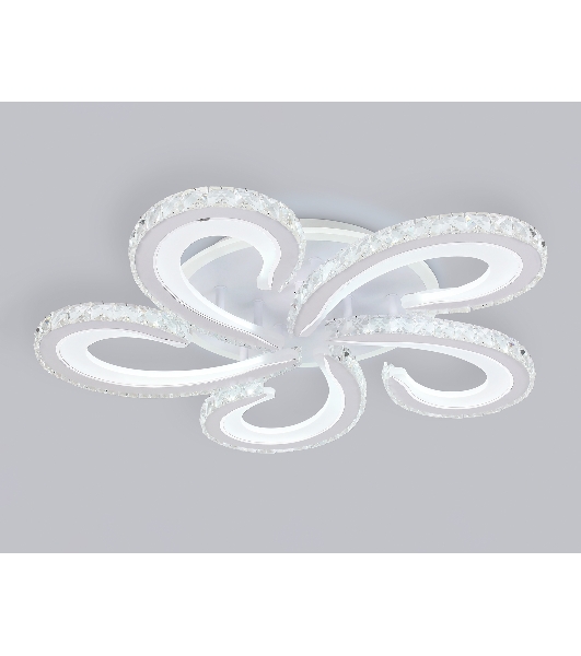 Потолочный светодиодный светильник Ambrella light FA1703/5 WH/CH белый/хром 149W 3000K-6400K 540*540*90 (ПДУ РАДИО 2.4G)