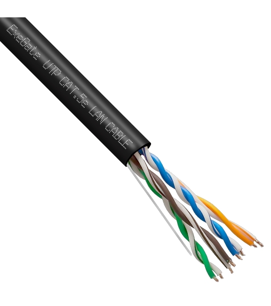 Кабель ExeGate Special UTP4-C5e-CCA-S24-OUT-PE-BK-305 UTP 4 пары кат.5e CCA, 0.48мм (24AWG), внешн., без троса, 305м, черн., PE