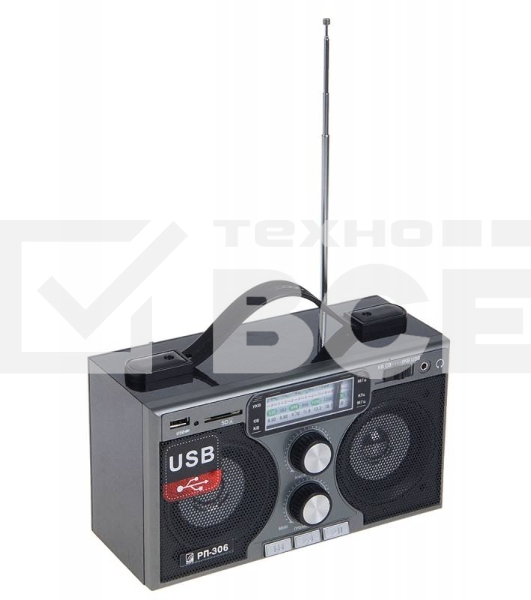 Радиоприемник портативный Сигнал БЗРП РП-306 черный USB SD