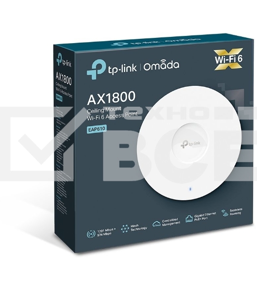 Потолочная двухдиапазонная точка доступа Wi-Fi TP-Link EAP610 AX1800
