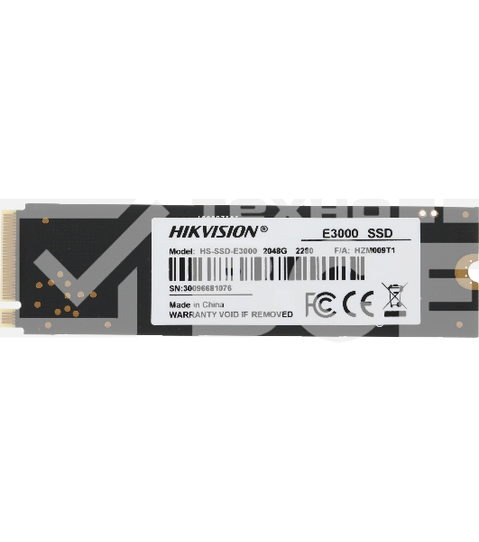 Накопитель SSD Hikvision E3000, 2048GB, PCIe 3.0 x4, M.2 2280, NVMe, R/W 3476/3137