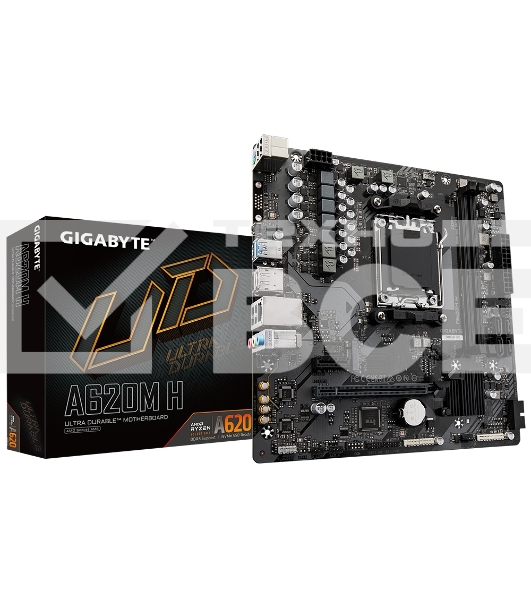 Материнская плата Gigabyte A620M H (V1.2), SocketAM5 AMD A620 2xDDR5 mATX AC`97 8ch(7.1) GbLAN RAID+VGA+HDMI