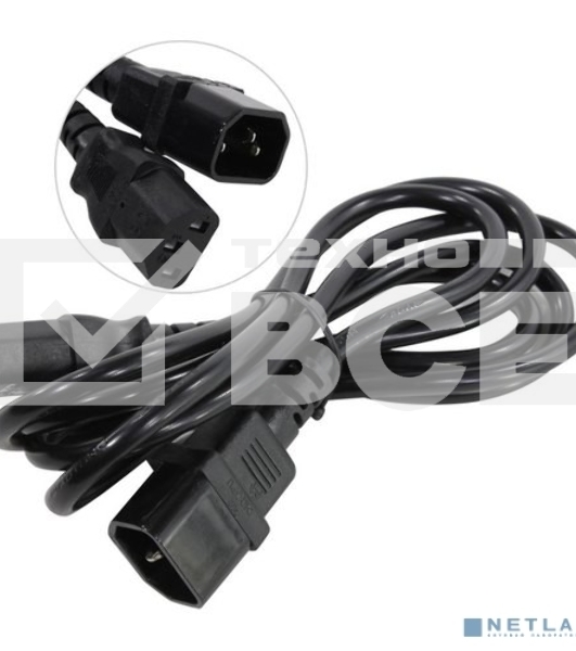 Кабель монитор-компьютер (UPS->уст-во) ExeGate Power EC-1,8P (С13->С14) VDE-250V-3*0,75-CU,10A, 1.8м