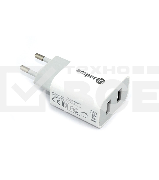Блок питания (сетевой адаптер) Amperin 5V/2.4A 2USB (YDS-TC012-200)