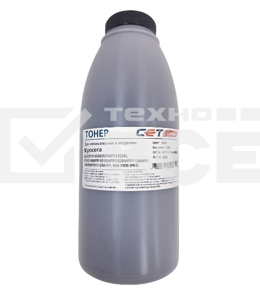 Тонер Cet PK3 CET111102-300 черный бутылка 300гр. для принтера Kyocera ecosys M2035DN/M2535DN/P2135DN, FS-1016MFP/1018MFP