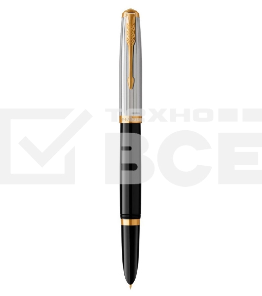Ручка перьевая Parker 51 Premium (CW2169030) Black St.Steel GT F сталь нержавеющая подар.кор.