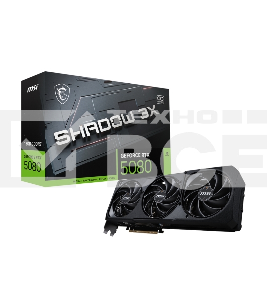 Видеокарта MSI RTX5080 SHADOW 3X OC 16GB GDDR7 256bit 3xDP HDMI 3FAN RTL