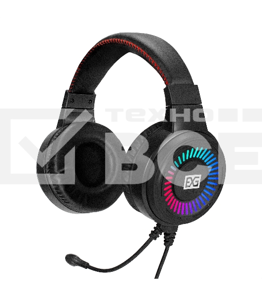 Гарнитура проводная полноразмерная игровая с микрофоном (гарнитура) ExeGate Gaming HS-520G (USB, 2x3.5мм, динамик 40мм, 20-20000Гц, длина кабеля 2.5м, регулировка громкости, RGb подсветка)