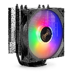 Кулер для процессора ExeGate Dark Magic EXX400V3-PWM.RGB (Al+Cu, черное покрытие, 4 тепл.трубки, LGA1150/1151/1155/1156/1200/1700/1851/AM2/AM2+/AM3/AM3+/AM4/AM5/FM1/FM2/754/939/940, TDP 140W, Fan 120mm, PWM, 800-1800RPM, Hydro bearing, 4pin, 11-24db, 500г брутто, RGB подсветка, с термопастой, на винтах, RTL), фото11