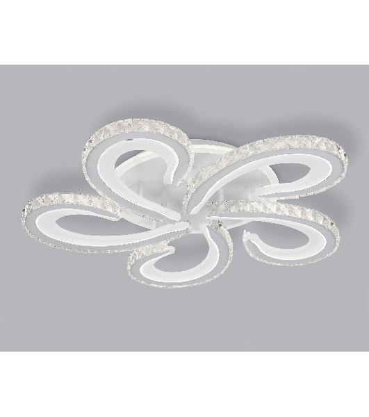Потолочный светодиодный светильник Ambrella light FA1703/5 WH/CH белый/хром 149W 3000K-6400K 540*540*90 (ПДУ РАДИО 2.4G)