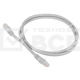 Кабель Patch cord Lanmaster TWT-45-45-5.0/6-GY 5м UTP Cat 6 Grey