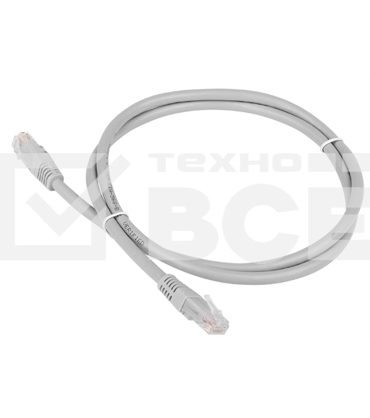 Кабель Patch cord Lanmaster TWT-45-45-5.0/6-GY 5м UTP Cat 6 Grey