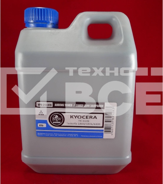 Тонер Kyocera TK-4105 Taskalfa-1800/1801/2200 (кан. 870г) B&W Premium (Tomoegawa) фас Россия