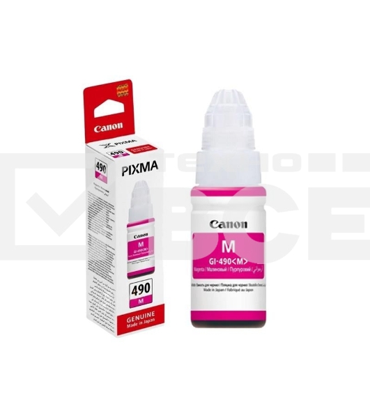 Чернила Canon GI-490M 0665C001 пурпурный для Canon Pixma G1400/2400/3400 (70мл)