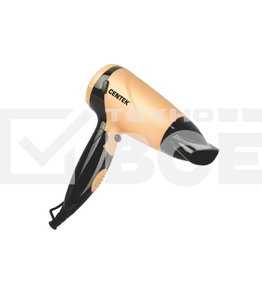 Фен Centek CT-2209 BLG черный/золотой перламутр 1600Вт, складная ручка, концентратор