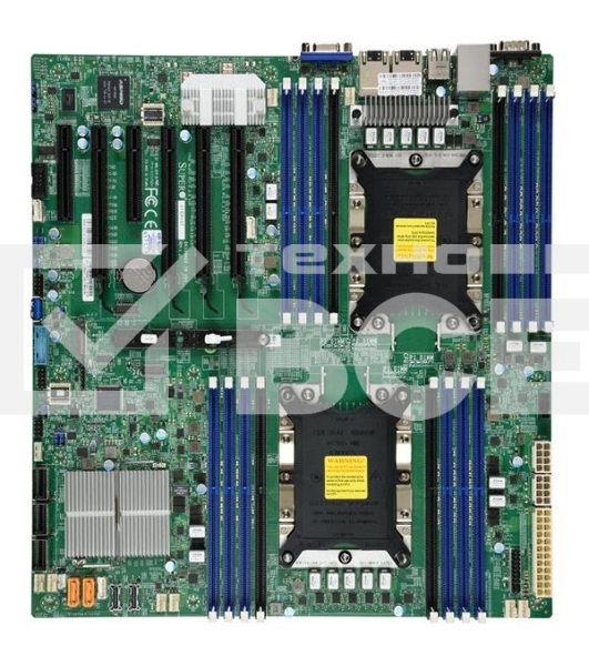 Материнская плата Supermicro MBD-X11DPI-N-B, LGA 3647, Intel C621, 16xDDR4, 14xSATA, 1xM.2, 6xPCI-E 3.0 (x16, x8), 2x 1Gb LAN, 1xVGA, 4xUSB-A 2.0, 3xUSB-A 3.2 Gen 1, 2xCOM, E-ATX, Bulk