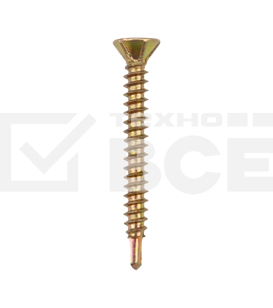 Саморез оконный KRANZ сверло, 3.9х35, желтый цинк, короб (500 шт./уп.)