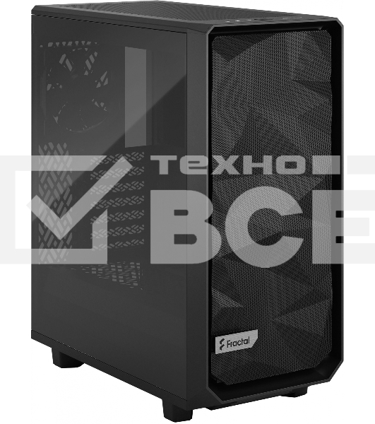 Корпус Fractal Design MESHIFY 2 COMPACT BLACK - TG / ATX, TG / 2x140mm & 1x120mm fans inc. / FD-C-MES2C-03