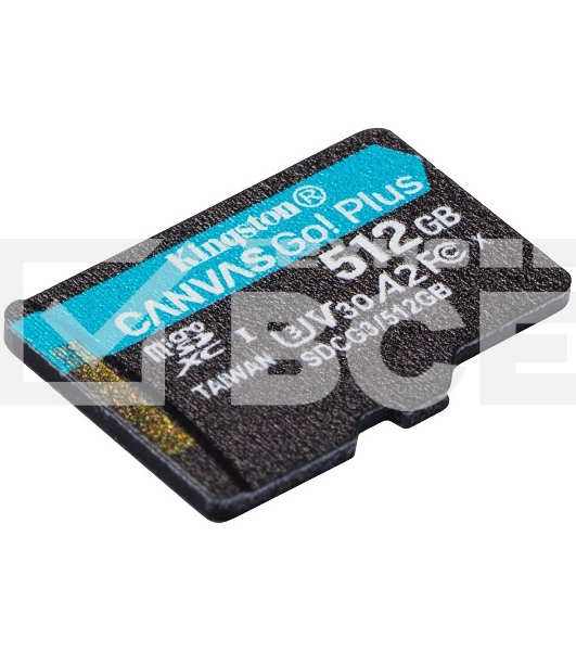 Флеш карта Kingston microSD 512GB microSDXC Class 10 UHS-I U3 V30 Canvas Go Plus 170MB/s